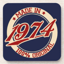 Made In 1974 Drink Coaster