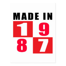 Made In 1987 Birthday Designs Postcards