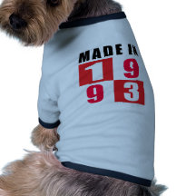 Made In 1993 Birthday Designs Dog T Shirt