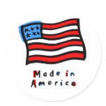 Made in American Round Sticker