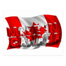 Made in Canada (Flag Background) Post Cards