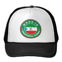 made in equatorial guinea flag product label round mesh hat