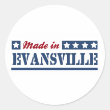 Made in Evansville Round Stickers