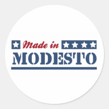 Made in Modesto Round Sticker