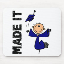 MADE IT Stick Figure Graduation Mousepads