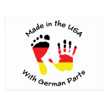 Made With German Parts Postcard