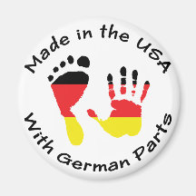 Made With German Parts Refrigerator Magnet