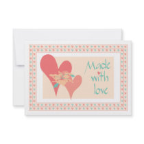 Made with love gift card for gift and food baskets personalized invitations