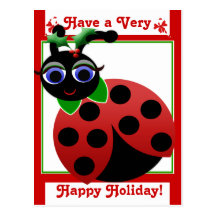 Madeleine Toon LadyBug Holiday! Postcard