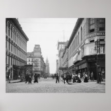 Madison Ave from Summit St, Toledo, OH early 1900s Print