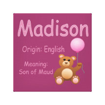 Madison / Nursery Decor Gallery Wrapped Canvas
