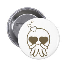 Madly In Love Cartoon Octopus Button