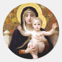 Madonna and Child Round Stickers