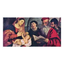Madonna And Child To St. Stephen St. Jerome Picture Card