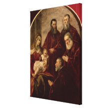Madonna and child with four Statesmen Canvas Print