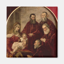 Madonna and child with four Statesmen Magnets