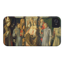 Madonna Enthroned, 1480 (oil on panel) iPhone 4 Case-Mate Case
