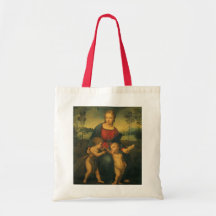 Madonna of the Goldfinch, Raphael Renaissance Art Tote Bags