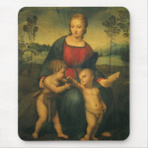 Madonna of the Goldfinch, Raphael Renaissance Art Mouse Pads