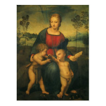 Madonna of the Goldfinch, Raphael Renaissance Art Postcard