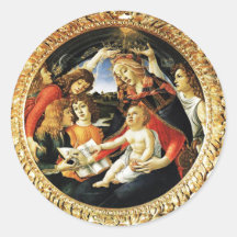 Madonna of the Magnificat Round Stickers