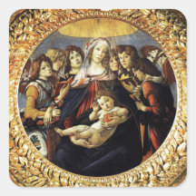 Madonna of the Pomegranate Square Square Stickers