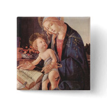 Madonna teaches the child Jesus Pinback Buttons