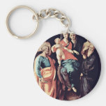 Madonna With St. Anne'S Altar Anna Left: St. Sebas Keychain