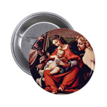 Madonna With St. Roch And St. Sebastian By Lotto L Button