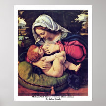 Madonna With The Green Cushion Poster