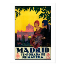 Madrid in Springtime Travel Promotional Poster Postcards