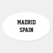 Madrid Spain oval stickers