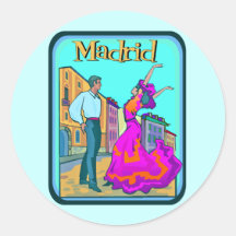 Madrid Travel Poster Stickers