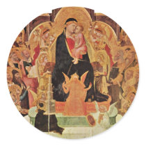 Maestà. By Ambrogio Lorenzetti Round Sticker