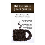 Magasin de café de forme de tasse de grains de caf cartes de visite personnelles