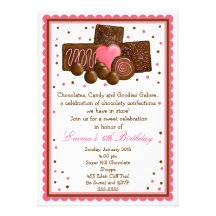 Magasin doux Inivtations de chocolat Invitations Personnalisées