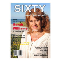 Magazine Cover 60th Birthday Party Invitation invitations