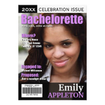 Magazine Cover Purple Bachelorette Invitations