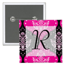 magent pink black white henna damask