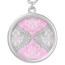 magent pink black white henna damask jewelry