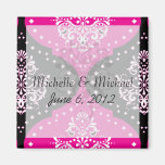 magent pink black white henna damask magnets
