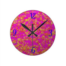 Magenta and Mustard Clock, Round