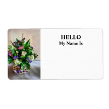 Magenta and White Mum Bouquet Personalized Shipping Labels