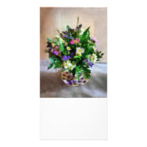 Magenta and White Mum Bouquet Photo Card