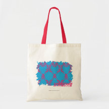 Magenta-Aqua 4 de damassé Sacs En Toile
