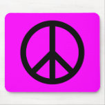 Magenta & Black Peace Sign Mousepads