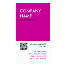 magenta bold design your own QR code Business Card Templates