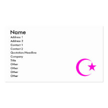 Magenta Crescent & Star.png Business Card Template