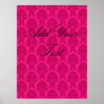 Magenta Damask Pattern Print