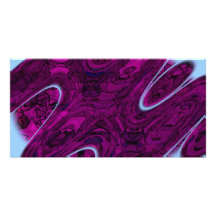 Magenta Disaster Abstract Custom Photo Card